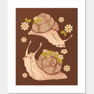 Snails and flowers Posters and Art